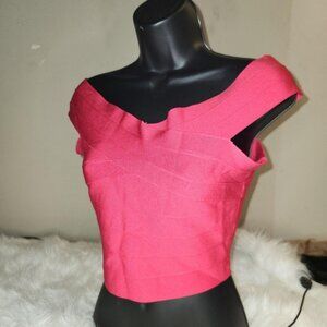 Guess Bandage Hot Pink Off Shoulder Top!